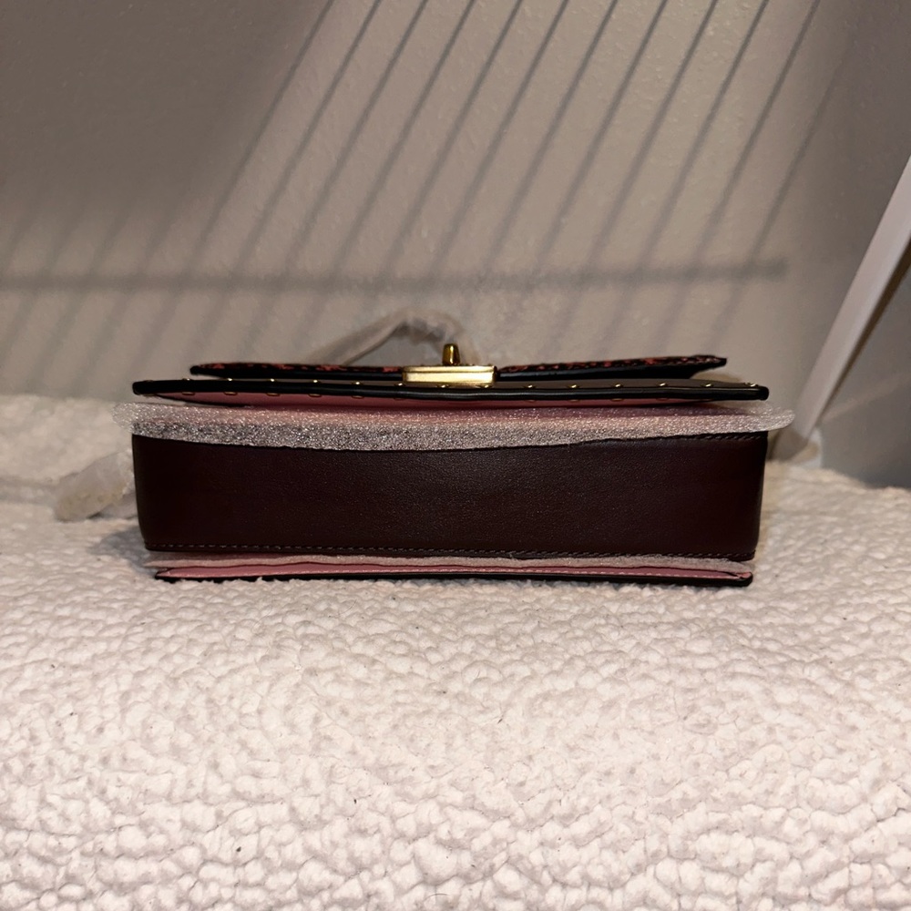 Coach x Jennifer Lopez Hutton Shoulder Bag In Colorblock with Snakeskin Detail - Picture 7 of 10